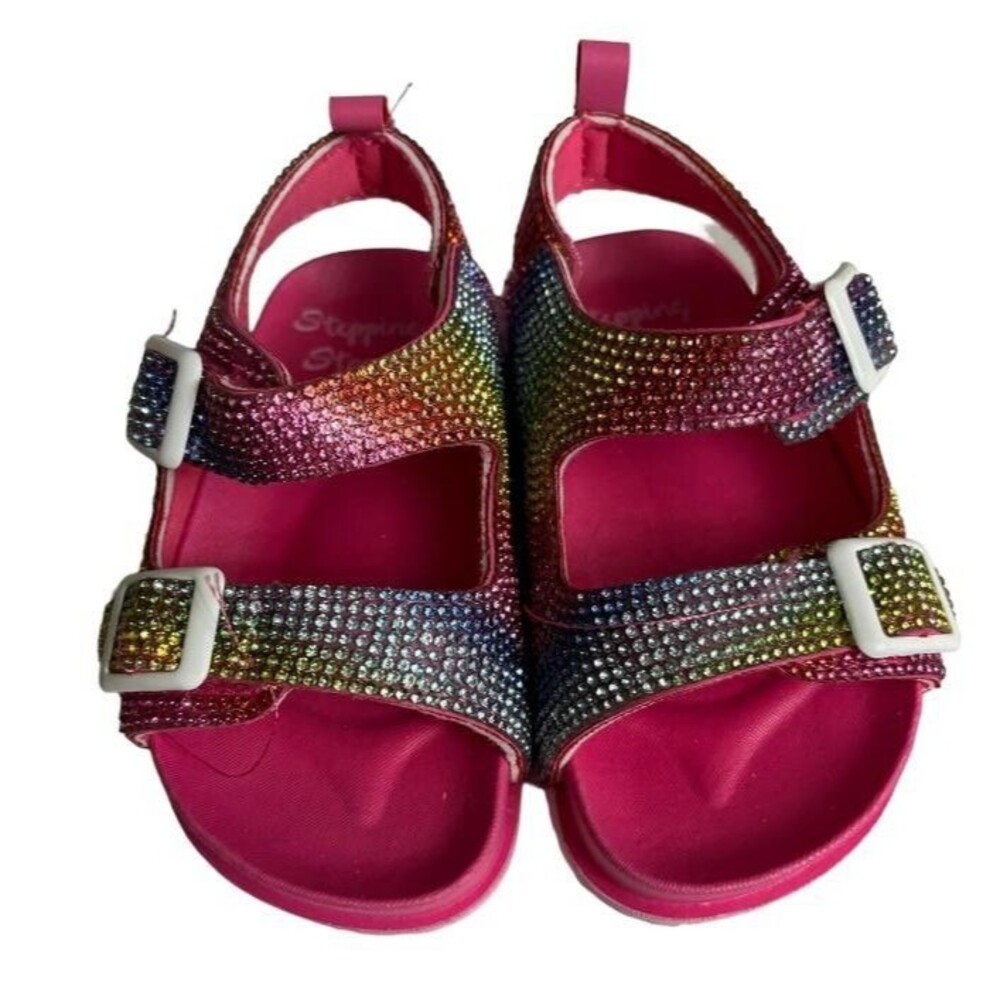 First Steps by Stepping Stones - Multicolor Rhinestones Girls Sandals size 6